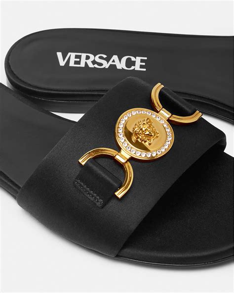 versace medusa white sandals|new versace flat medusa sandals.